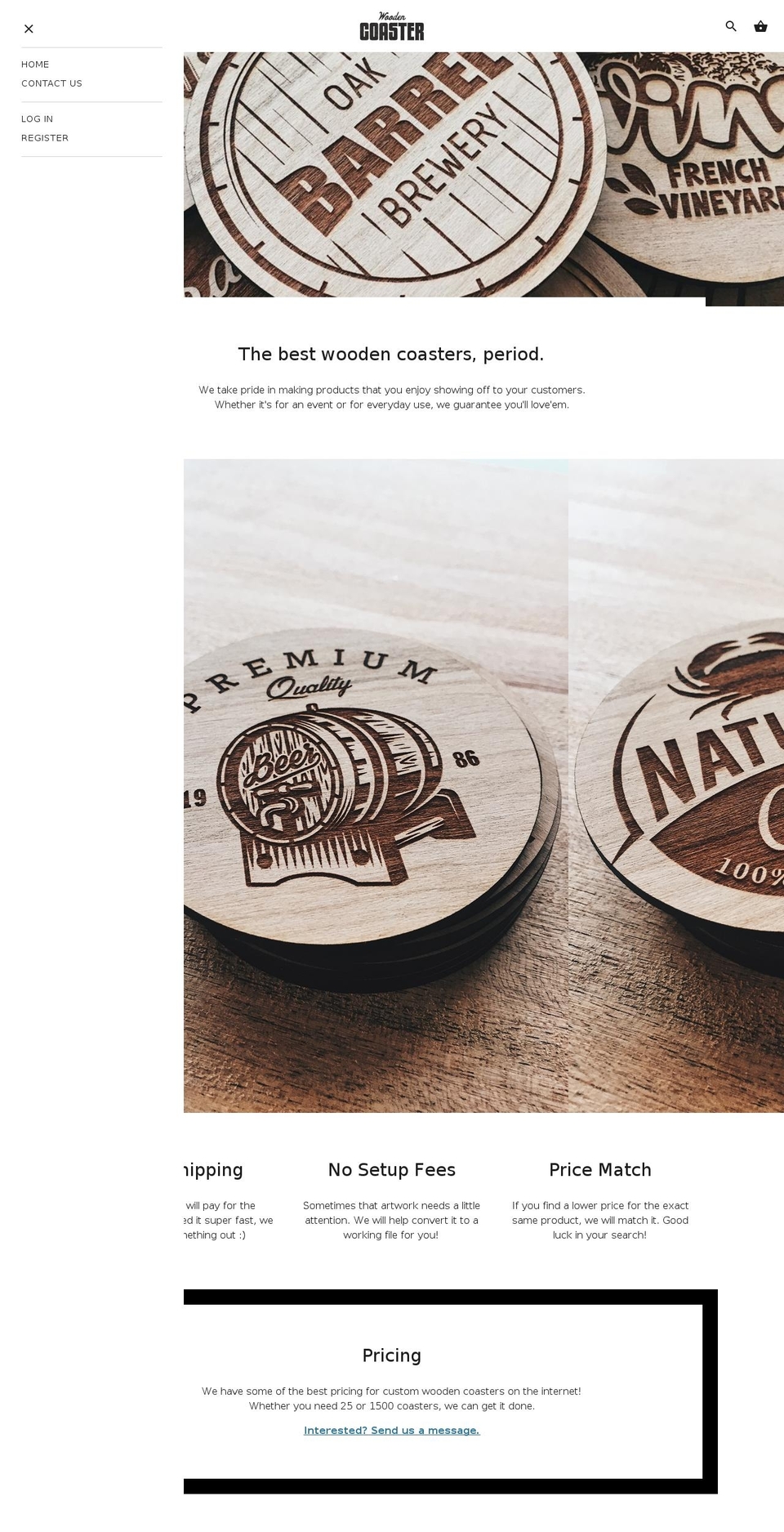 thewoodencoaster.com — Shopify storefront screenshot