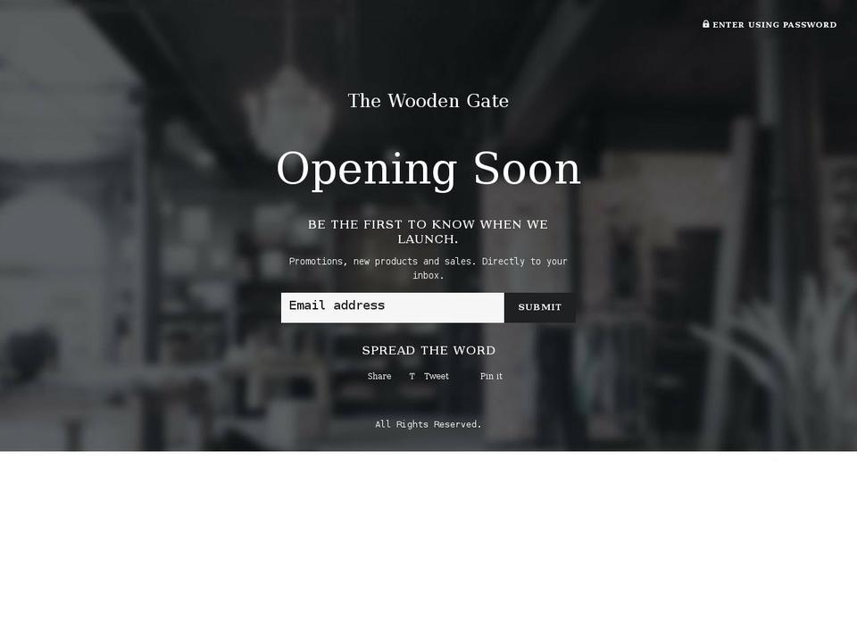 thewoodengate.com shopify website screenshot