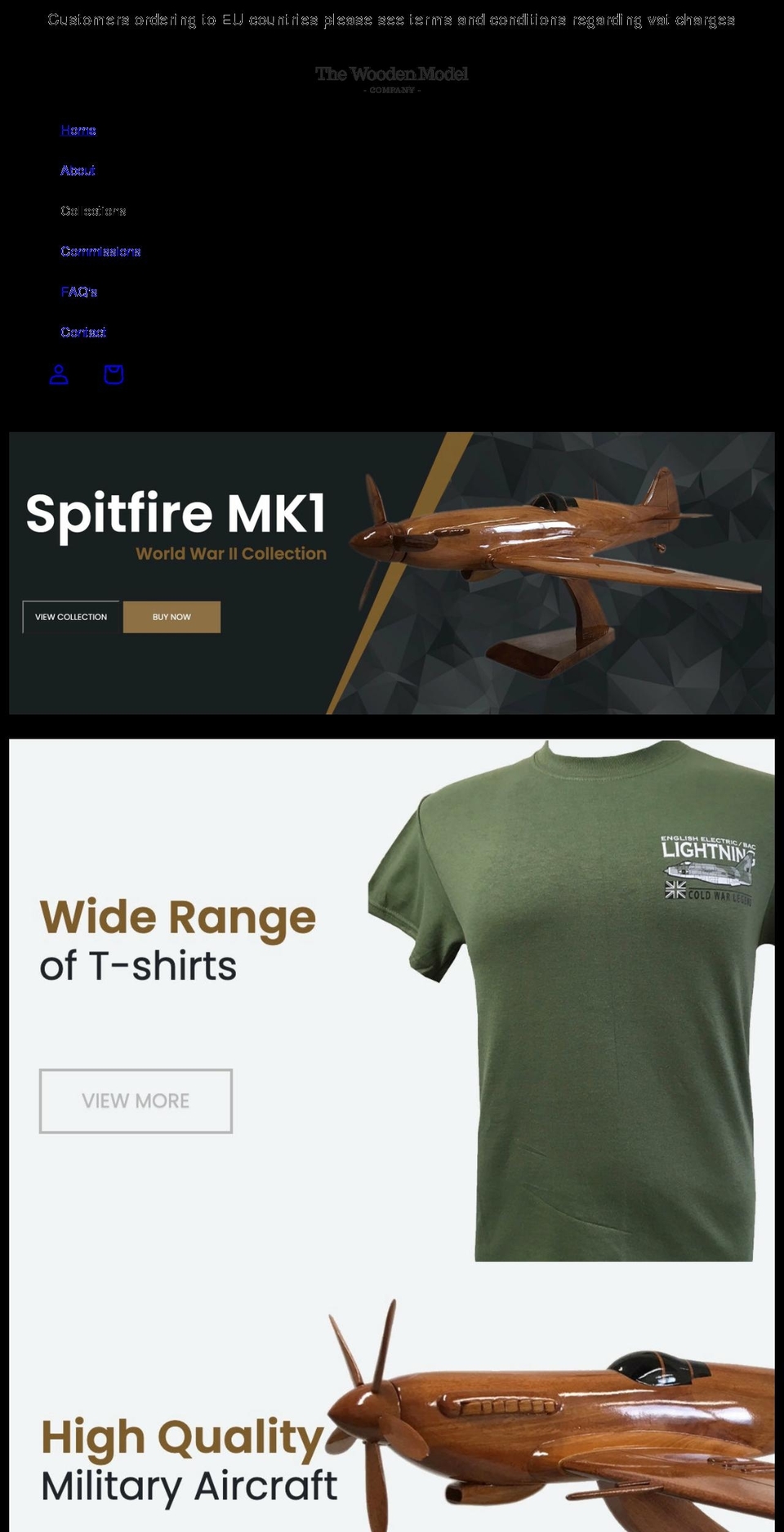 thewoodenmodelcompany.co.uk shopify website screenshot