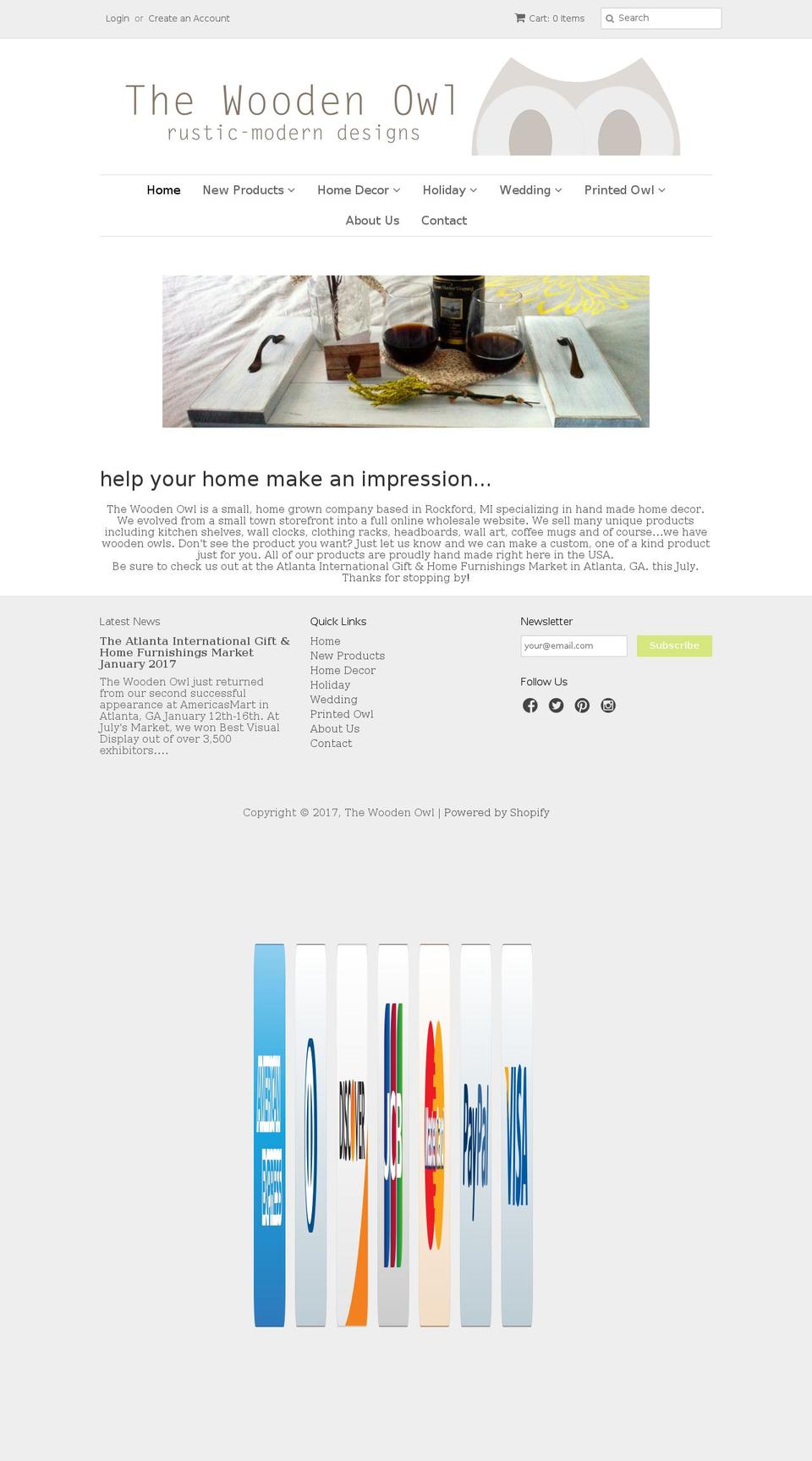 thewoodenowl.com shopify website screenshot