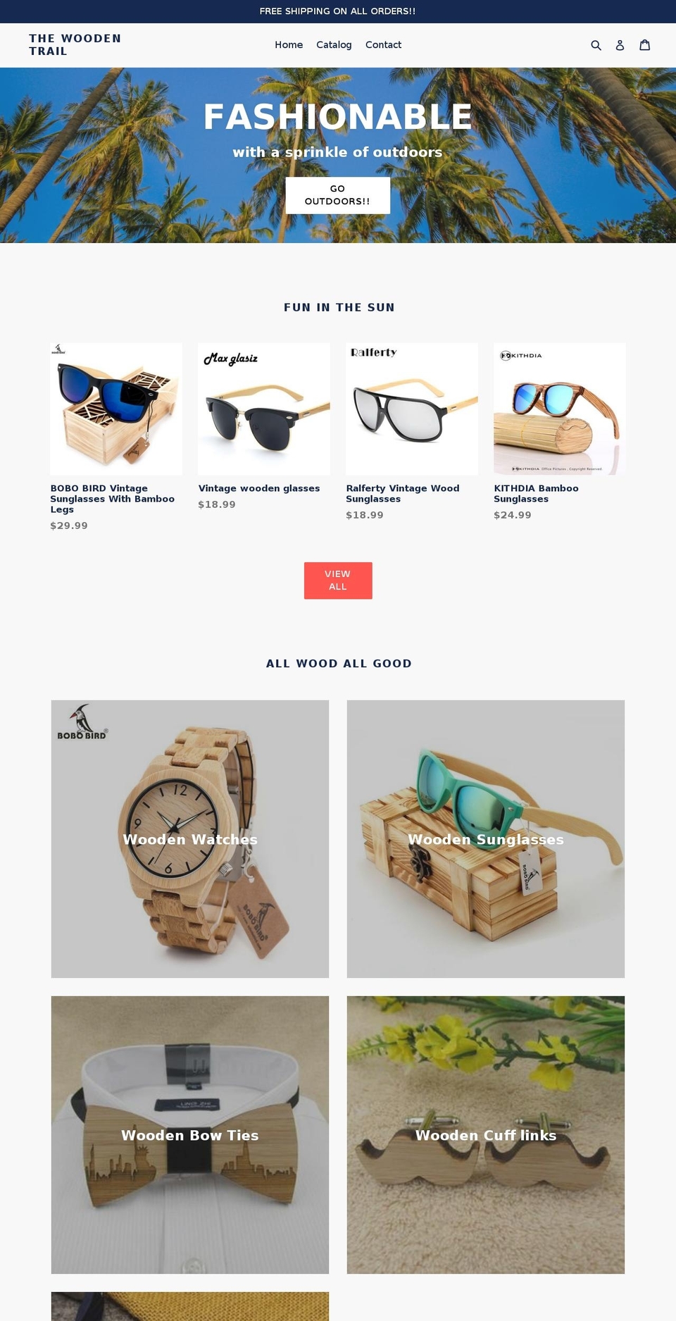 thewoodentrail.com — Shopify storefront screenshot