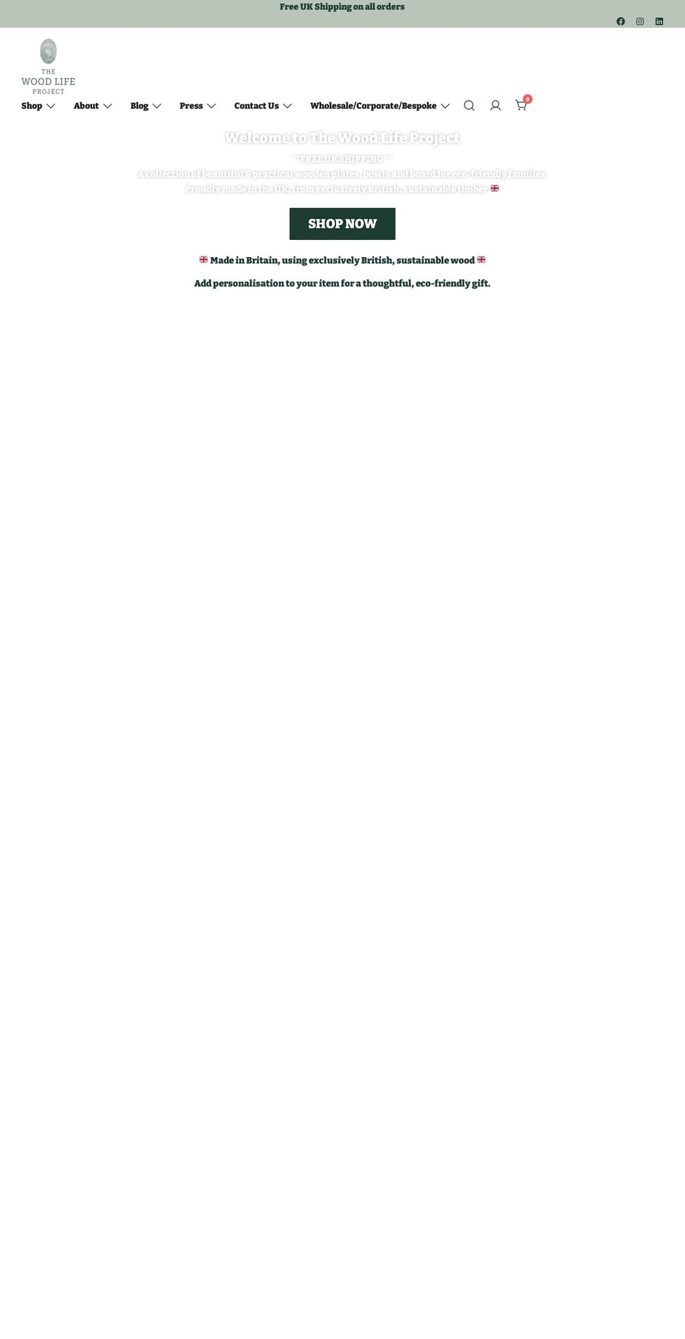 Flow  OPT Shopify theme site example thewoodlifeproject.com