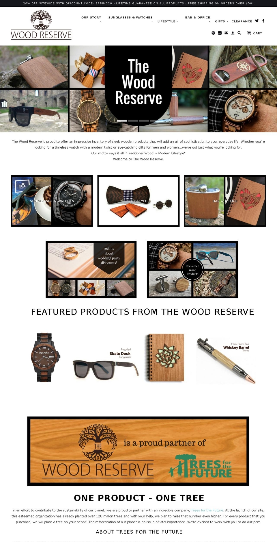 thewoodreserve.com shopify website screenshot
