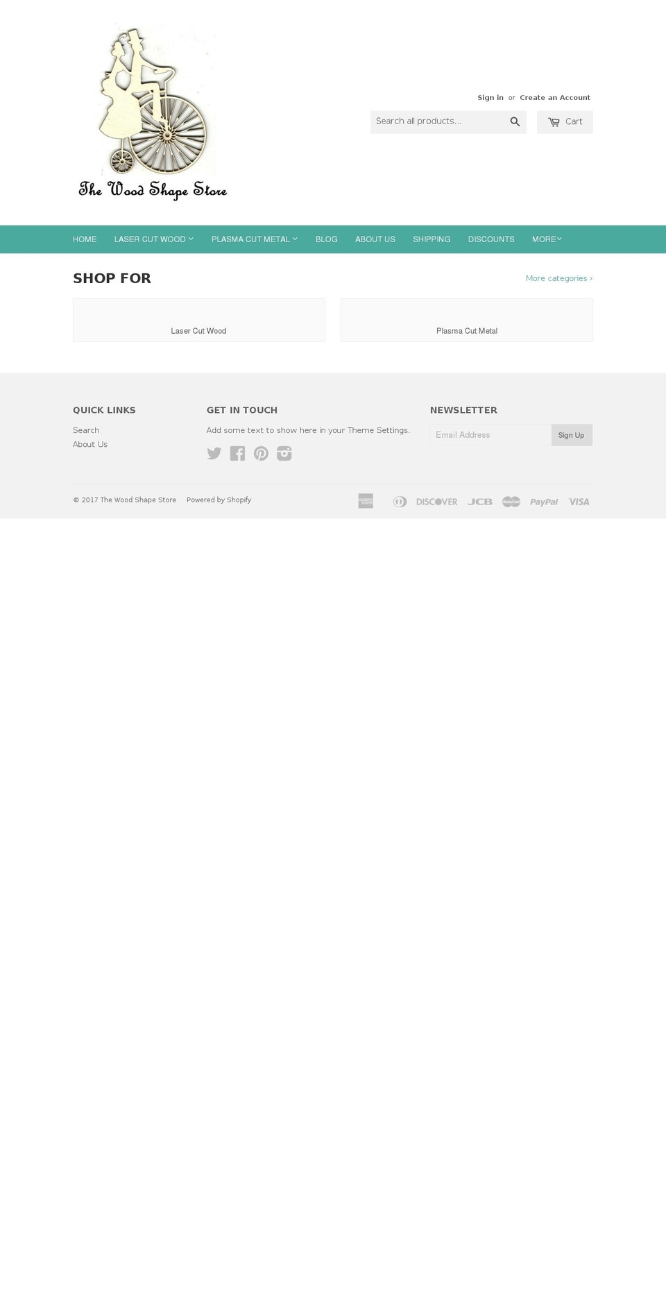 thewoodshapestore.com shopify website screenshot