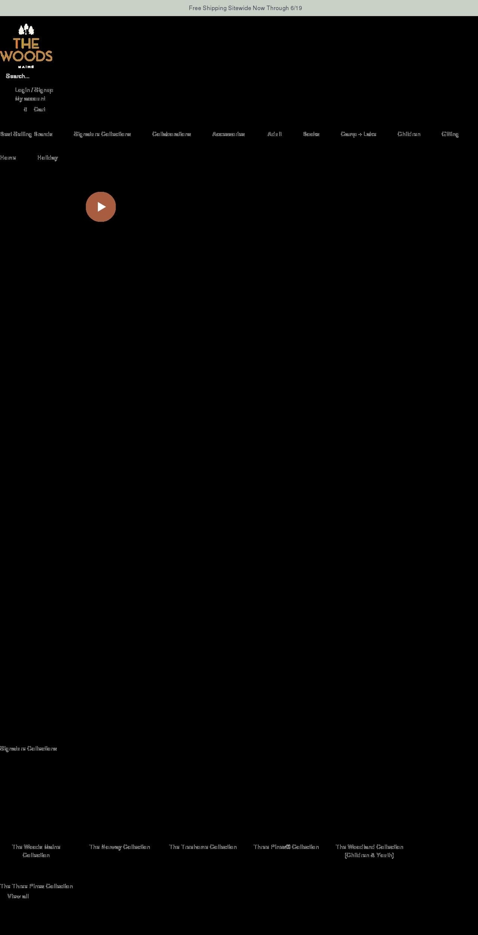 thewoodsmaineshop.com shopify website screenshot