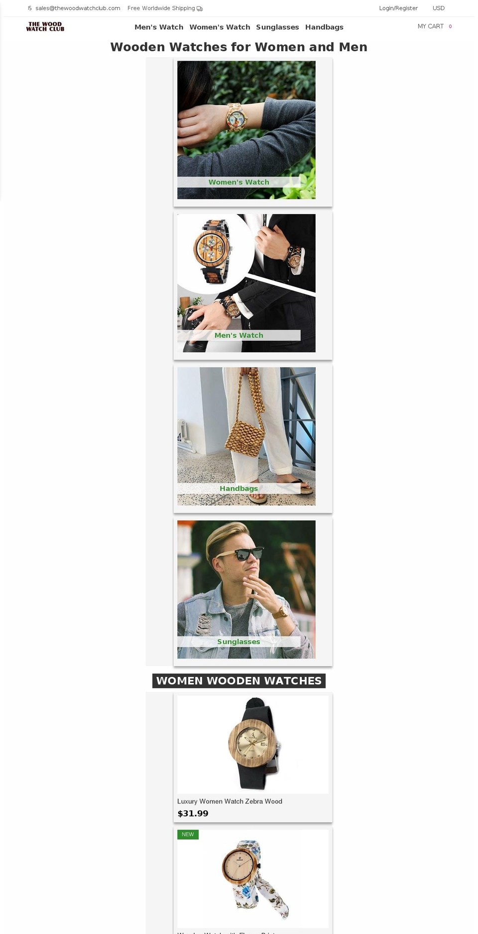 The Wood Watch Club Shopify theme site example thewoodwatchclub.com