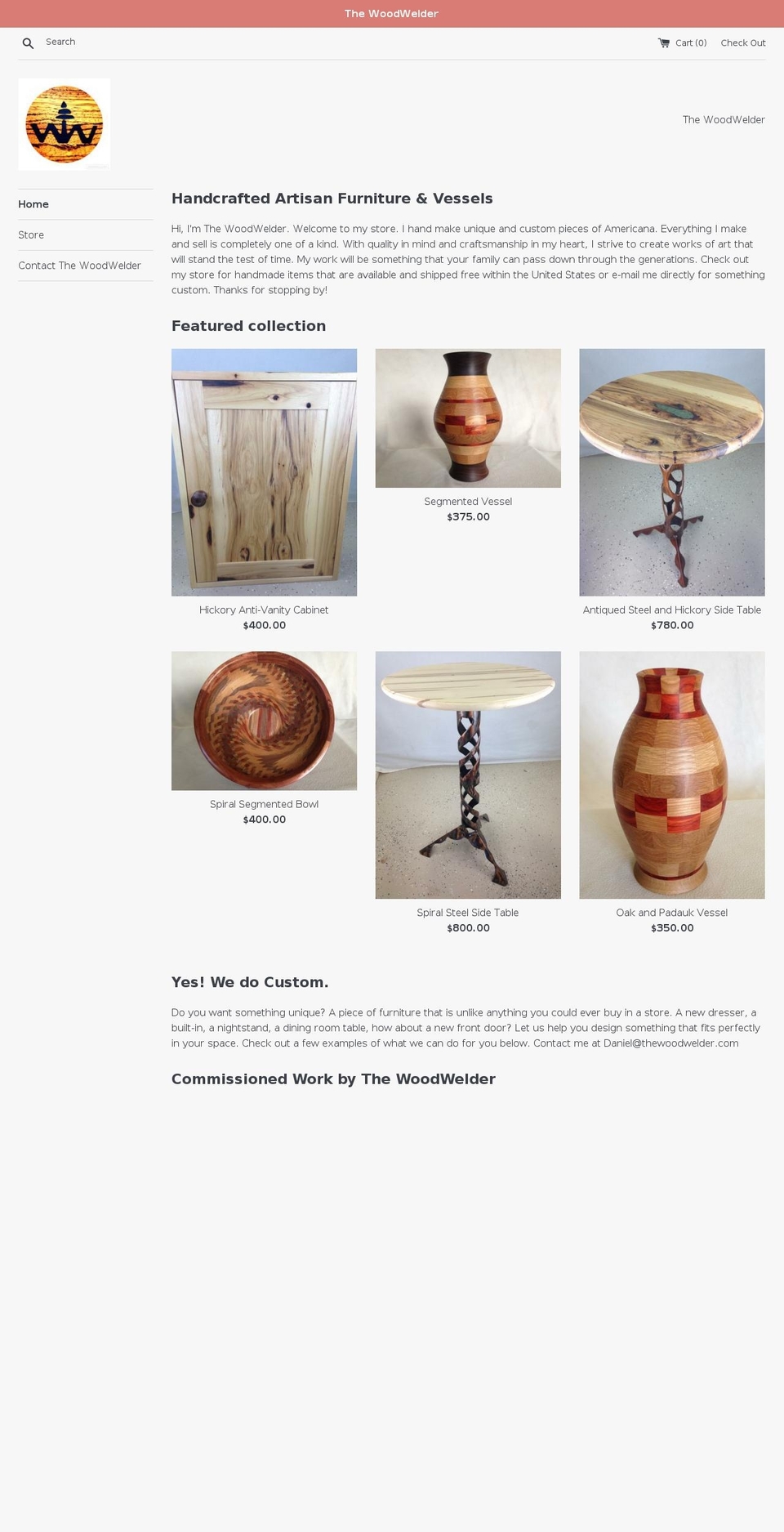 thewoodwelder.com — Shopify storefront screenshot