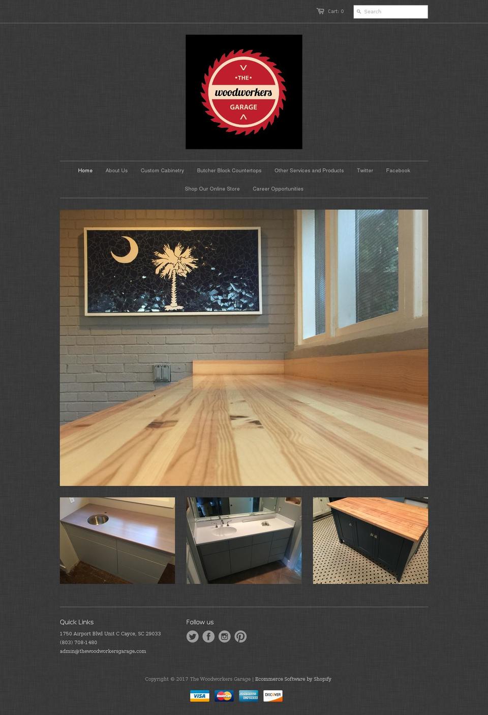 thewoodworkersgarage.com shopify website screenshot