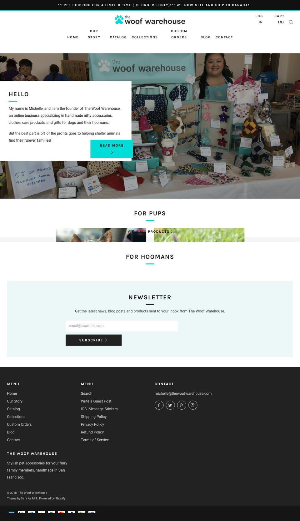 thewoofwarehouse.com shopify website screenshot