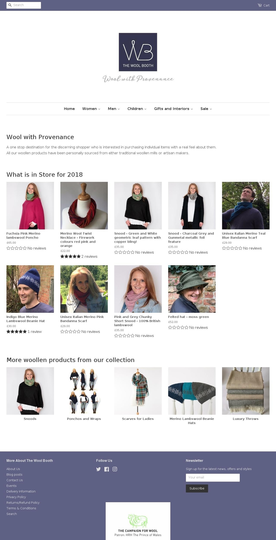 thewoolbooth.com — Shopify storefront screenshot