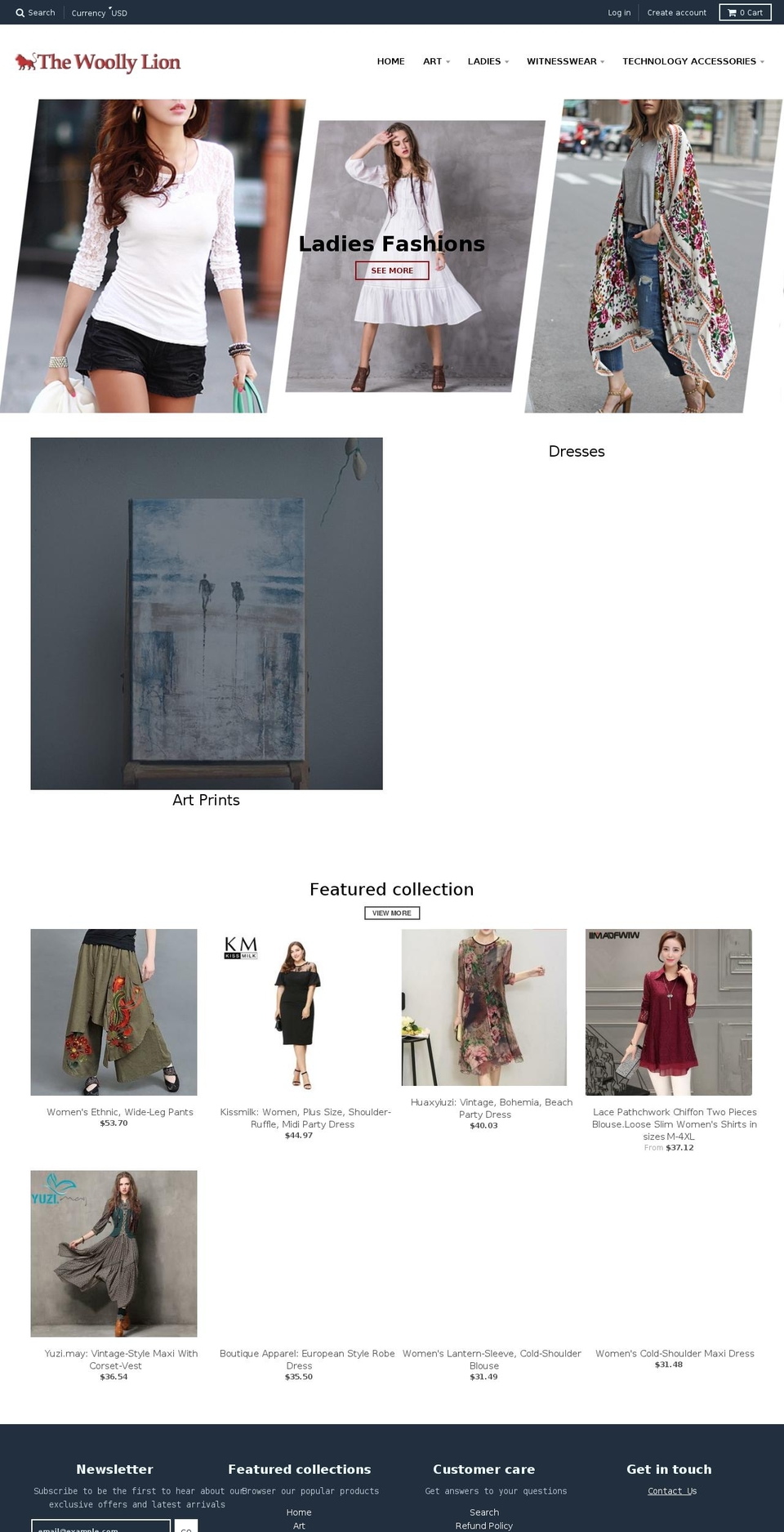 thewoollylion.com — Shopify storefront screenshot