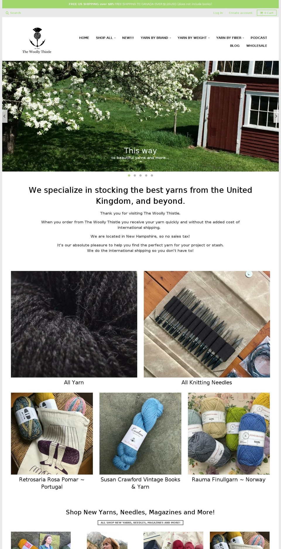 thewoollythistle.com shopify website screenshot