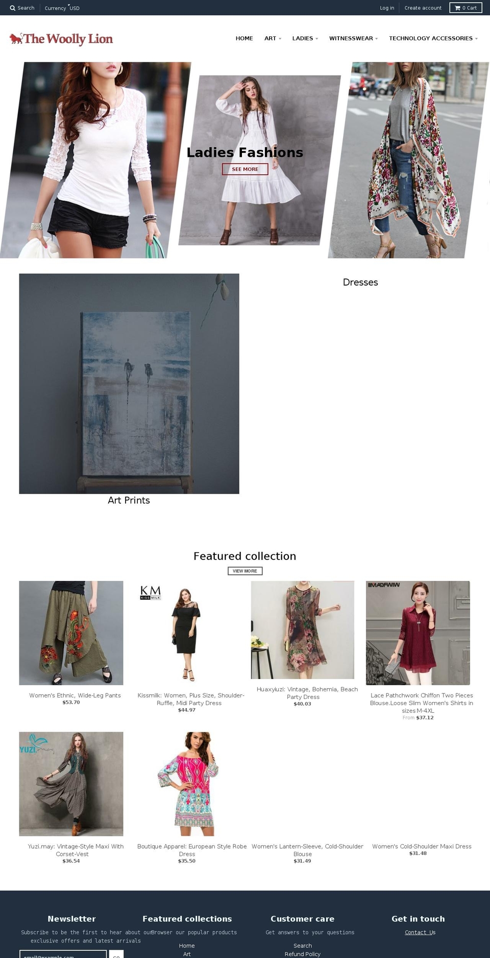 thewoolylion.com — Shopify storefront screenshot