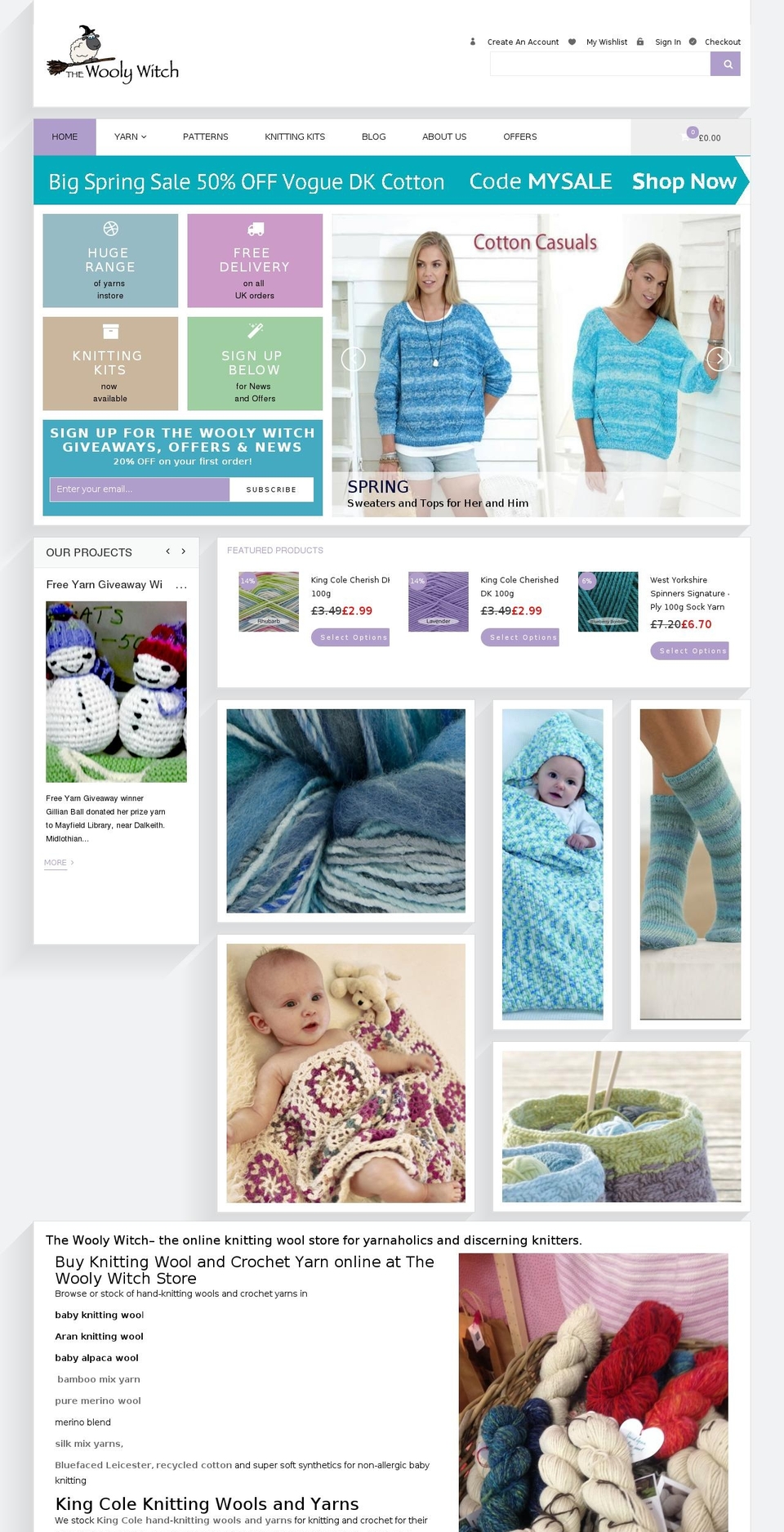 thewoolywitch.com shopify website screenshot