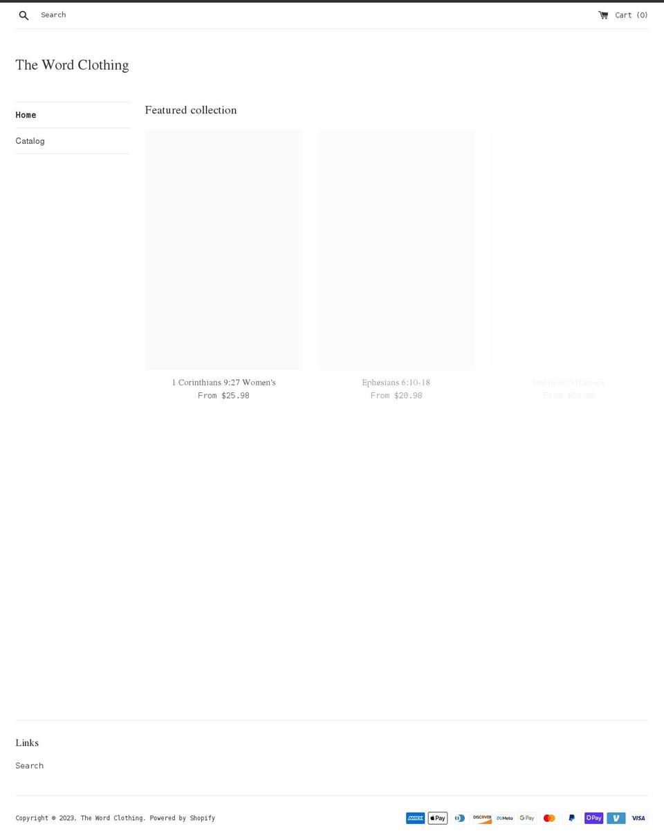 thewordclothing.com shopify website screenshot