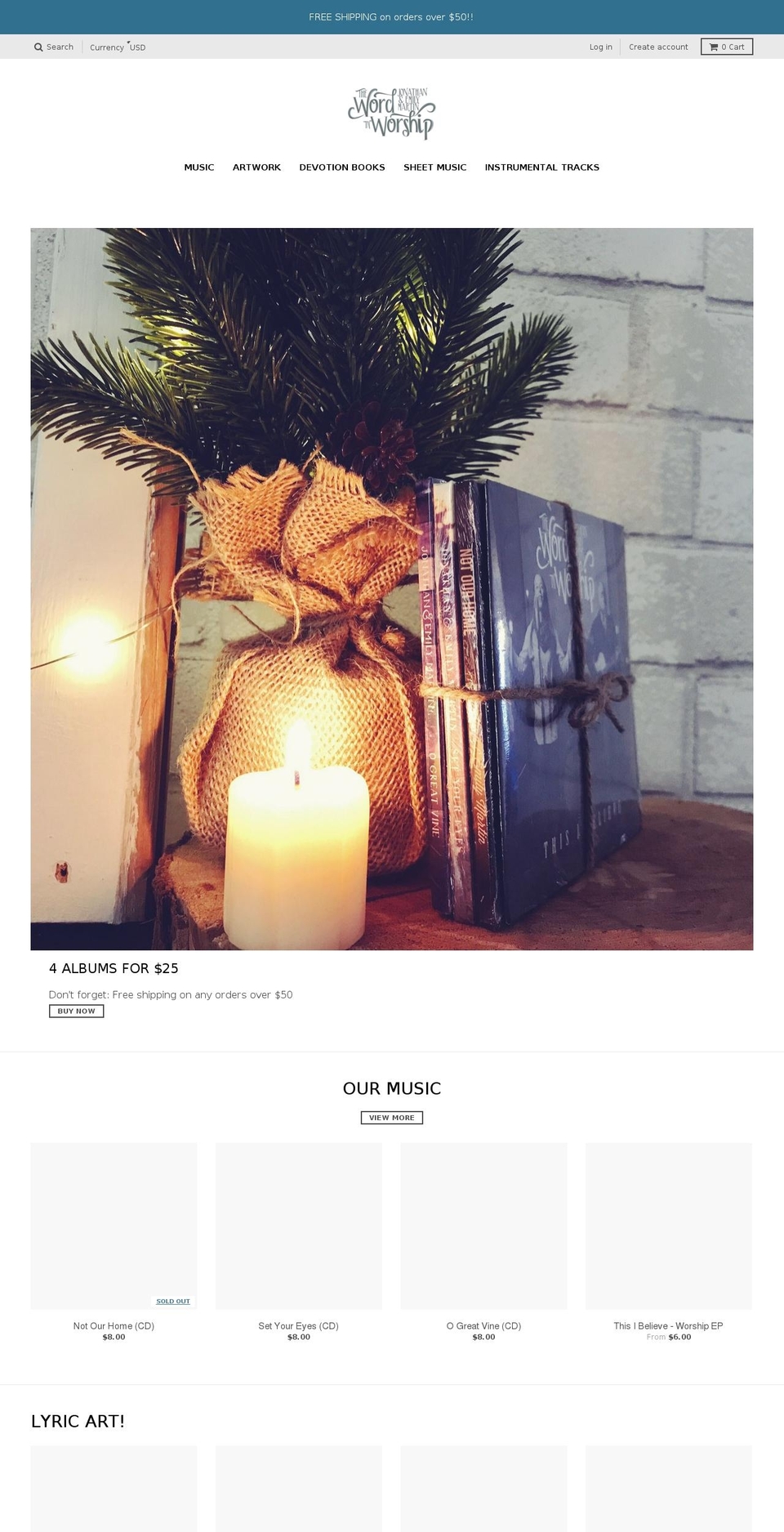 thewordinworshipshop.com — Shopify storefront screenshot