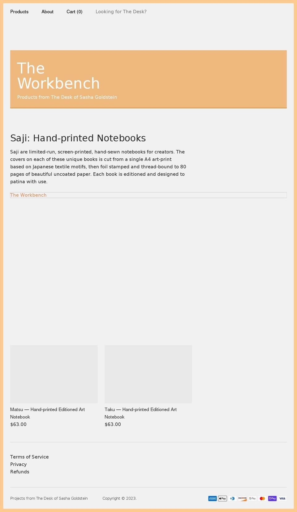 theworkbench.shop shopify website screenshot