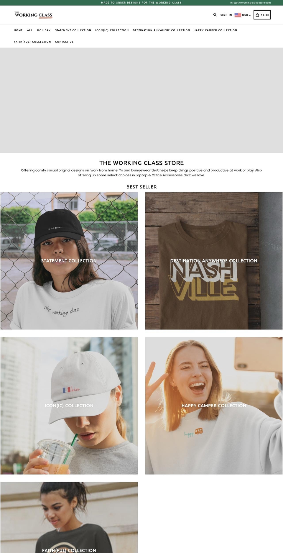 theworkingclassstore.com shopify website screenshot