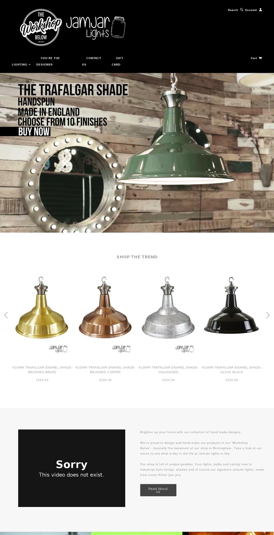 theworkshopbelow.com shopify website screenshot