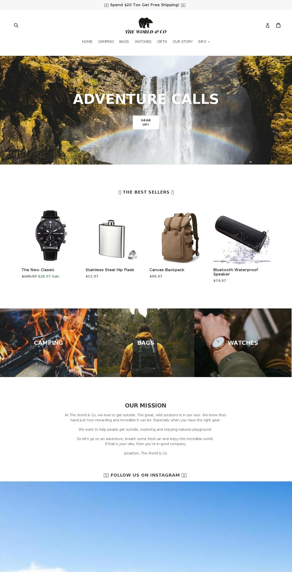 theworldandco.com — Shopify storefront screenshot
