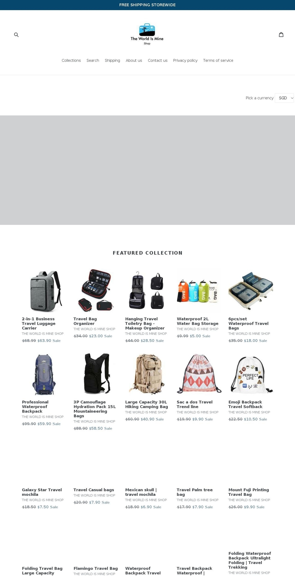 theworldismineshop.com — Shopify storefront screenshot