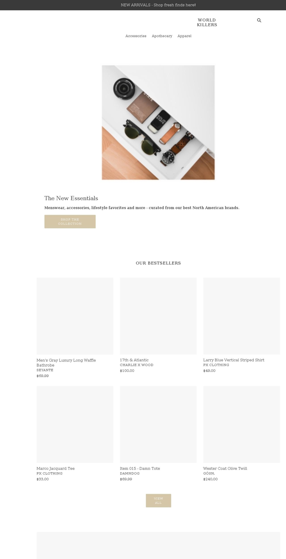 theworldkillers.com shopify website screenshot