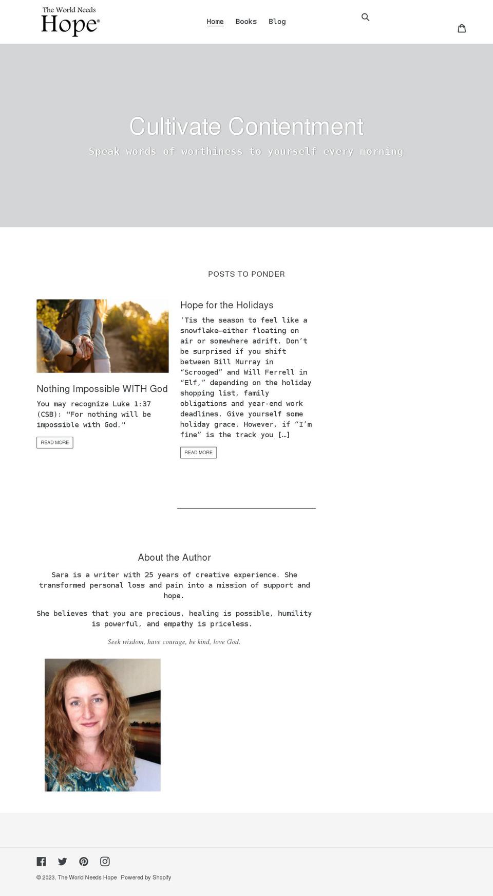 theworldneedshope.com shopify website screenshot