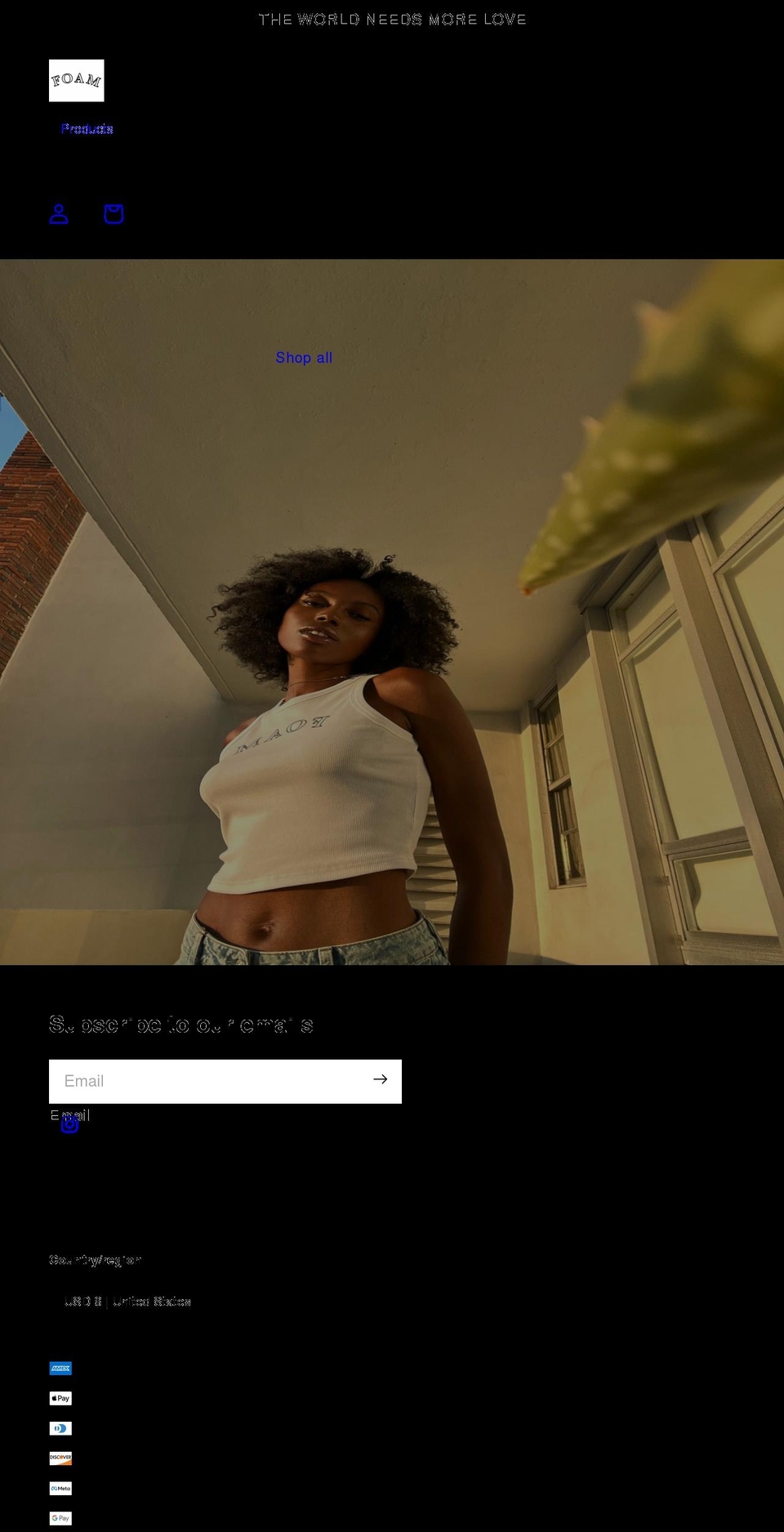 theworldneedsmorelove.com shopify website screenshot