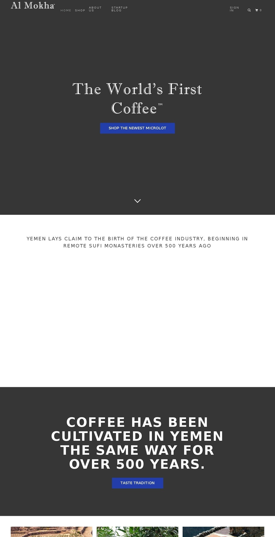 theworldsfirstcoffee.com — Shopify storefront screenshot