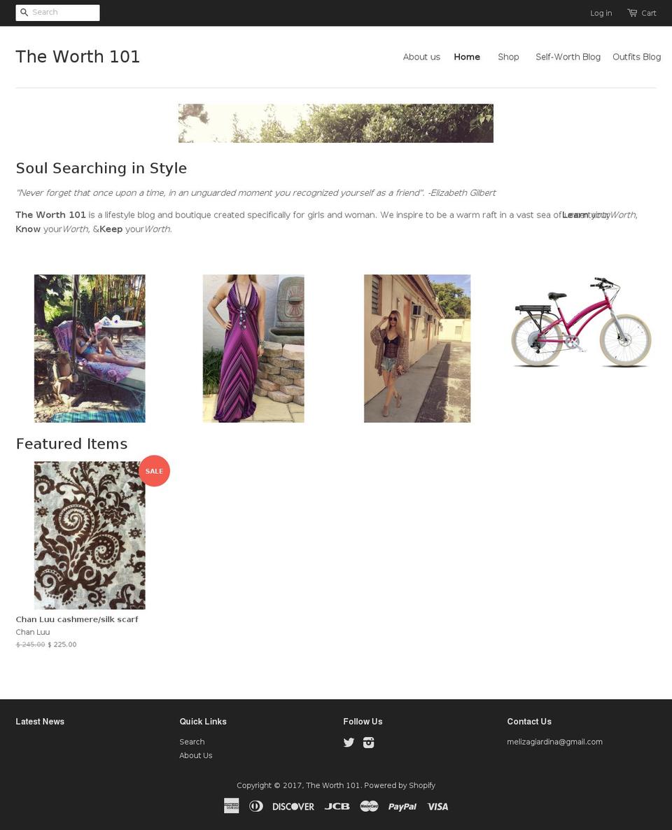 theworth101.com shopify website screenshot