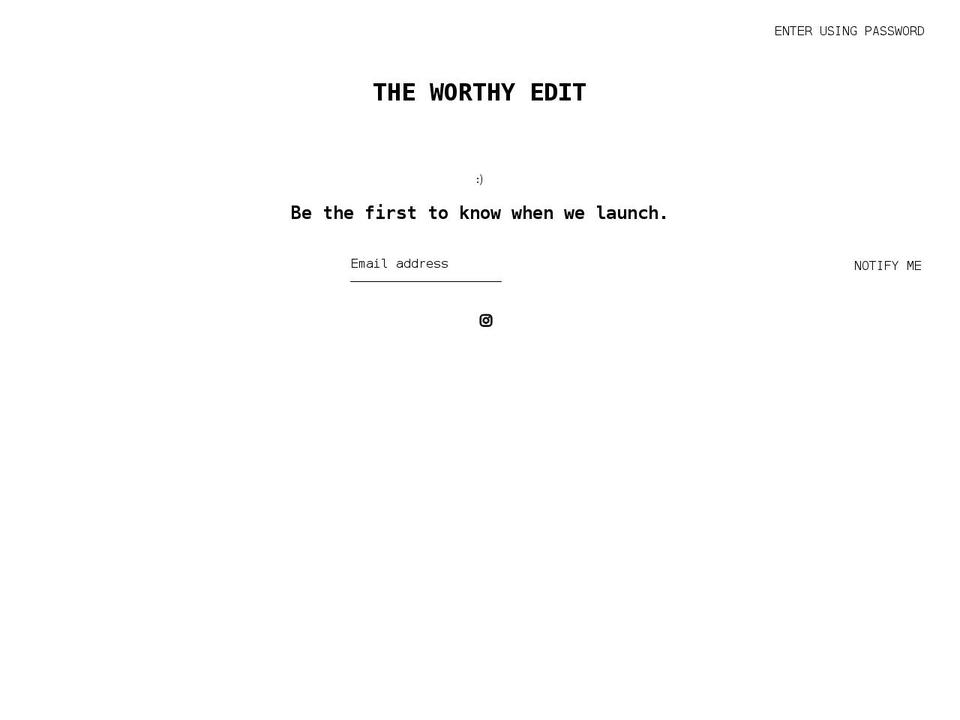 theworthyedit.com shopify website screenshot