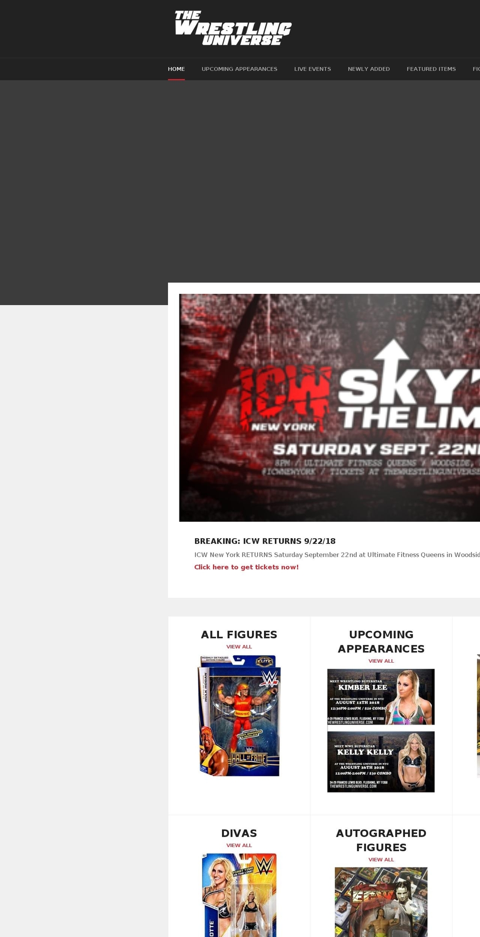 thewrestlinguniverse.com shopify website screenshot