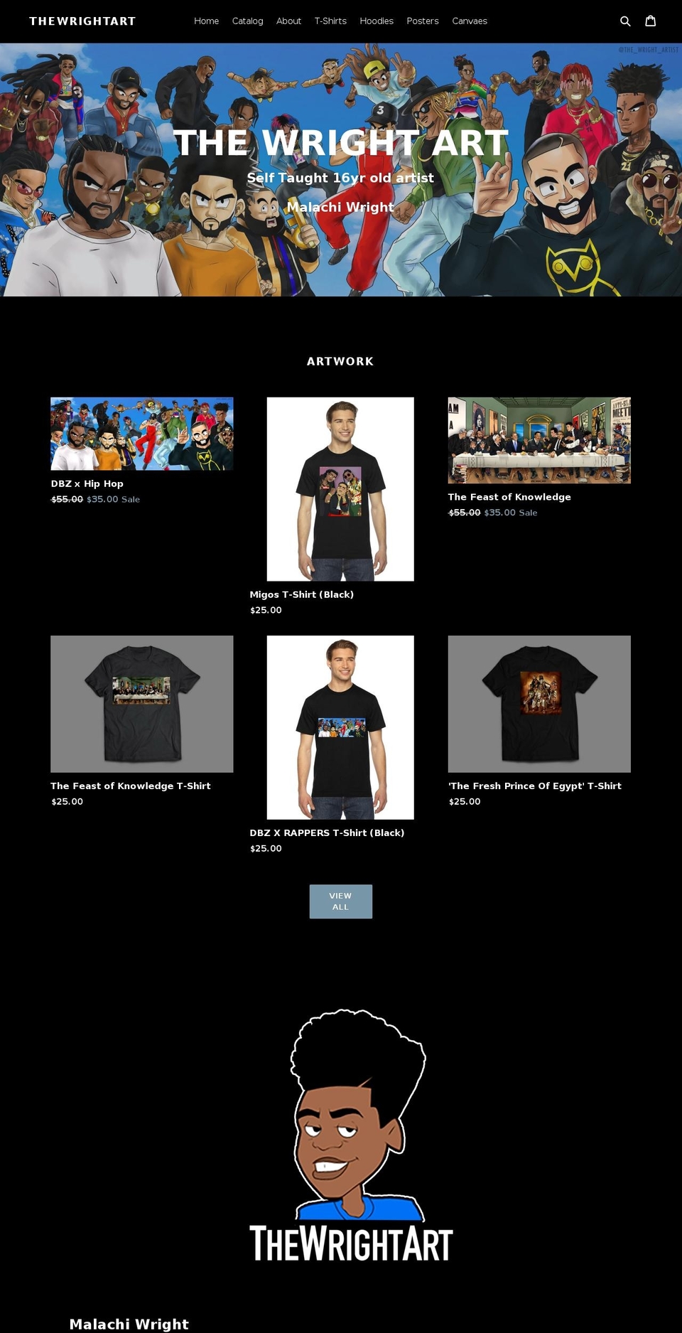 thewrightart.net shopify website screenshot