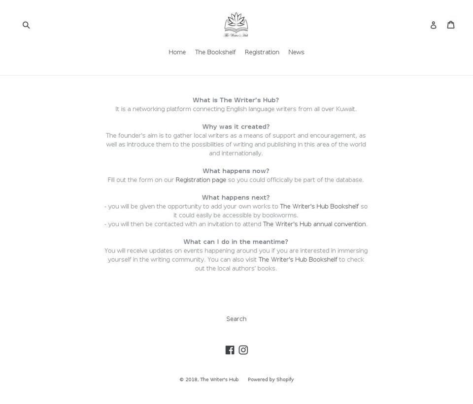 thewritershub.org shopify website screenshot