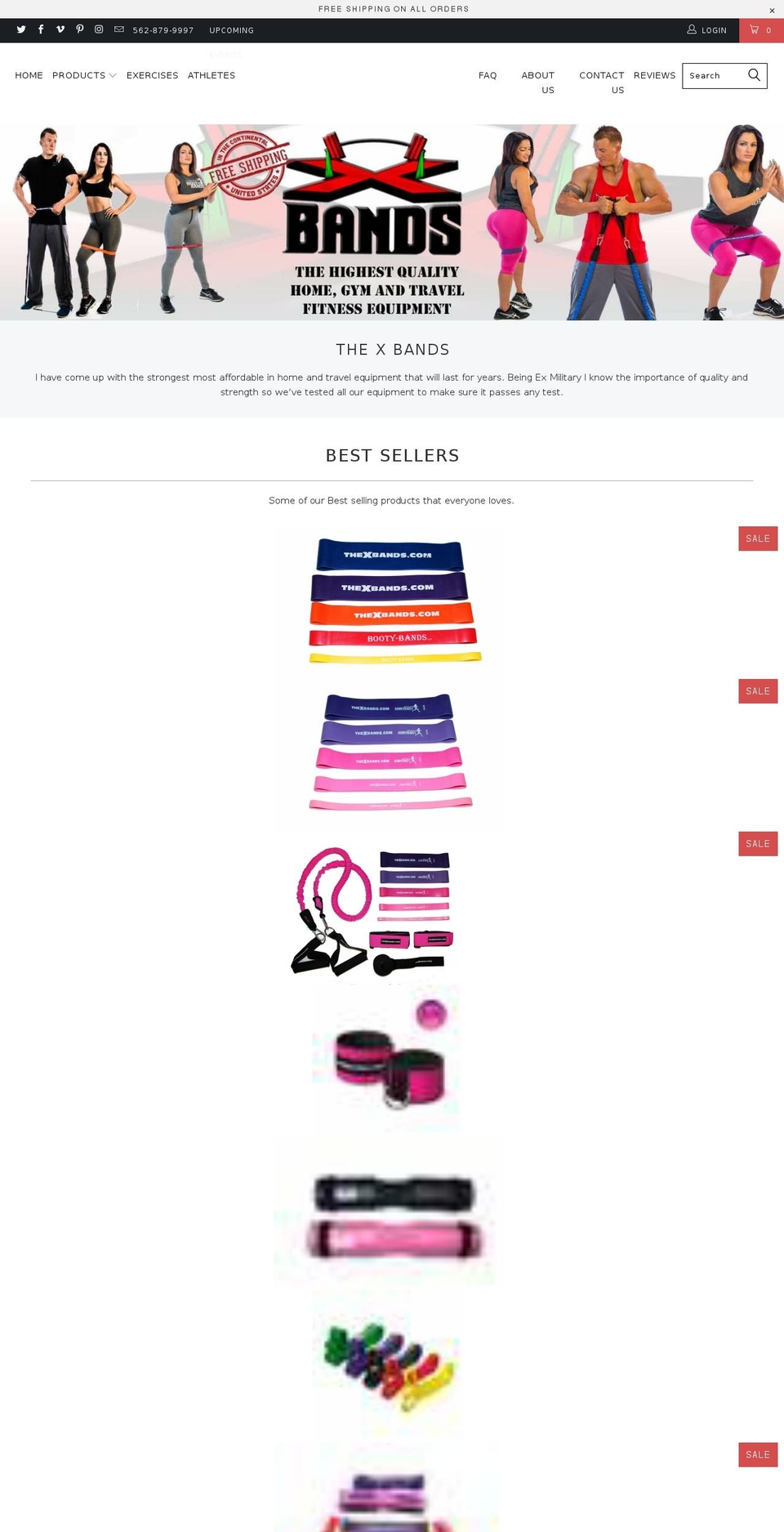 thexbands.com shopify website screenshot