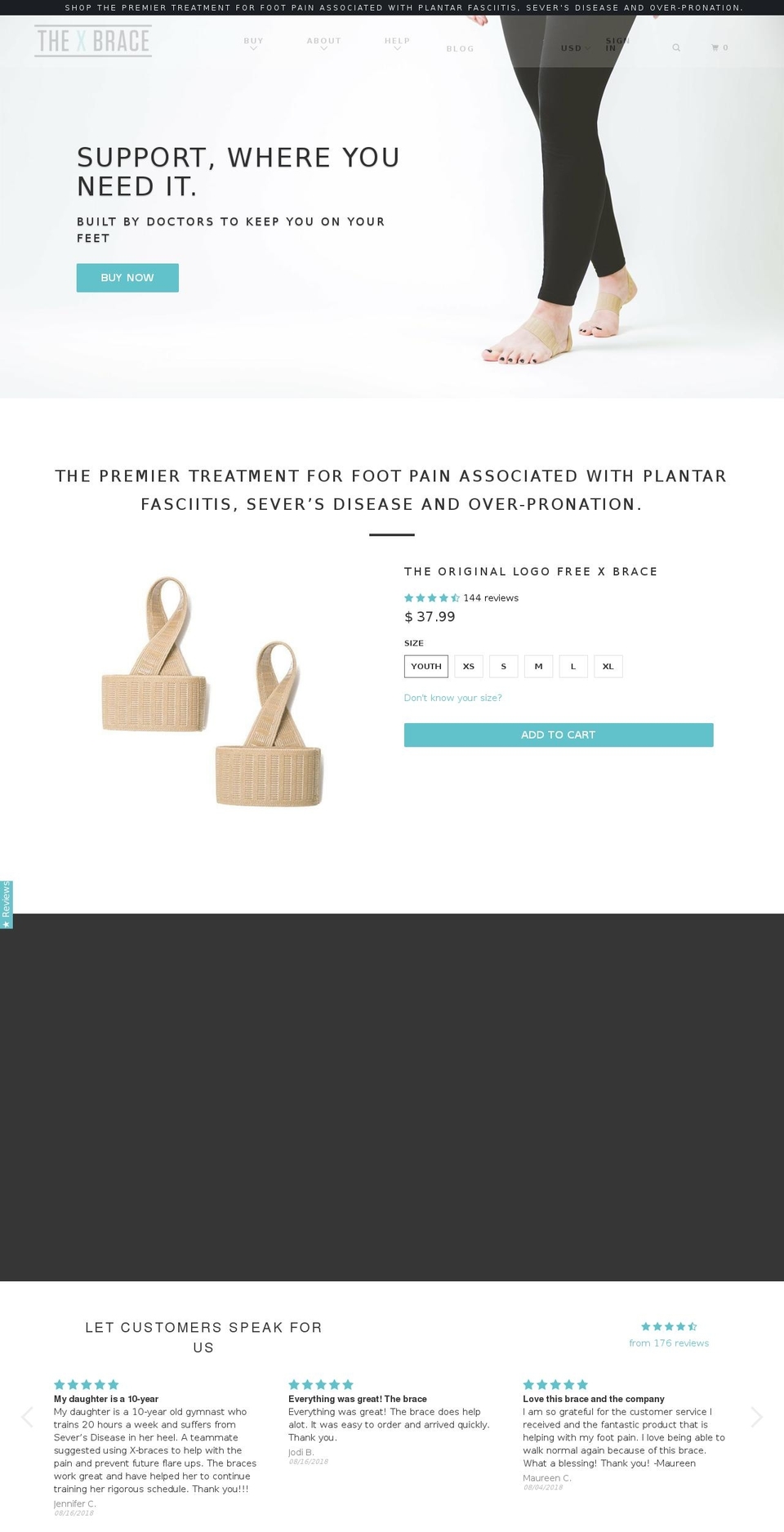 thexbrace.co shopify website screenshot