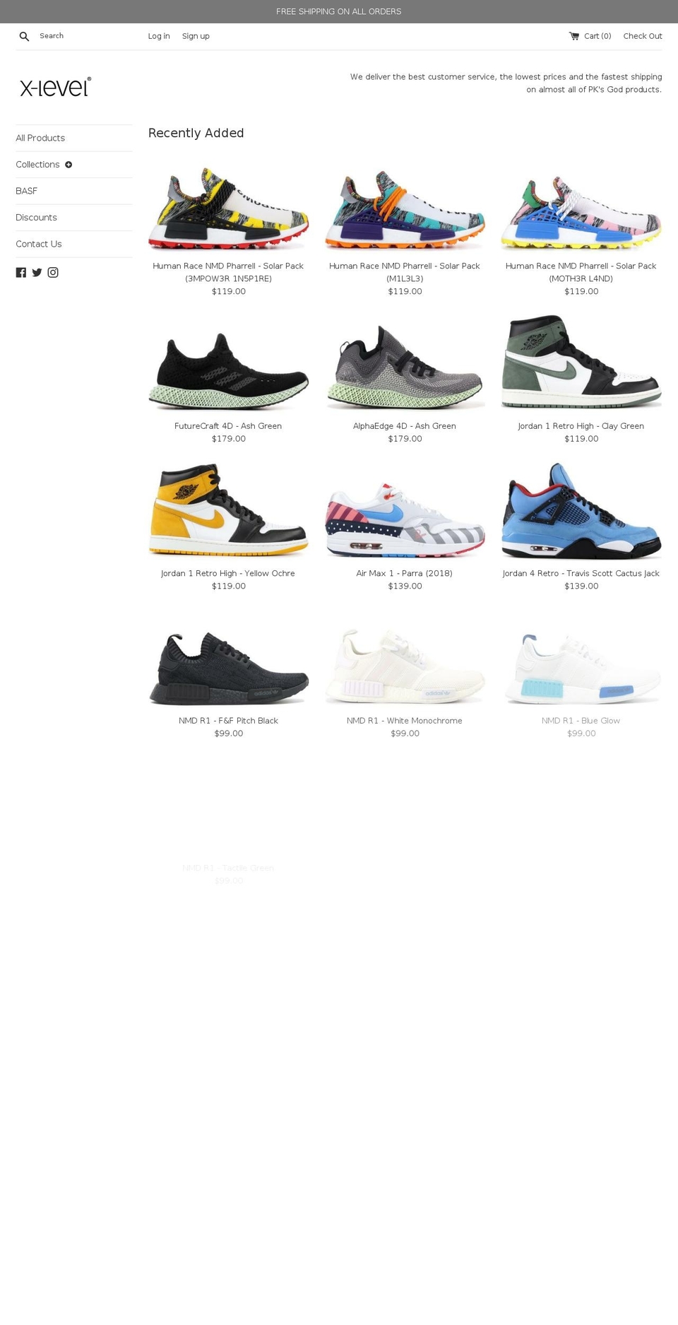thexlevel.com — Shopify storefront screenshot