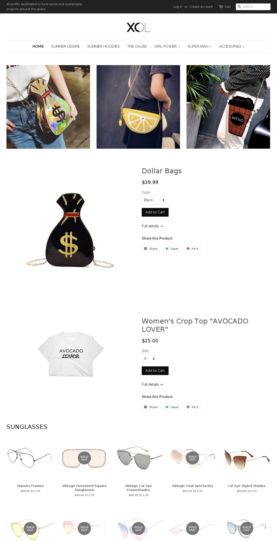 thexol.com — Shopify storefront screenshot