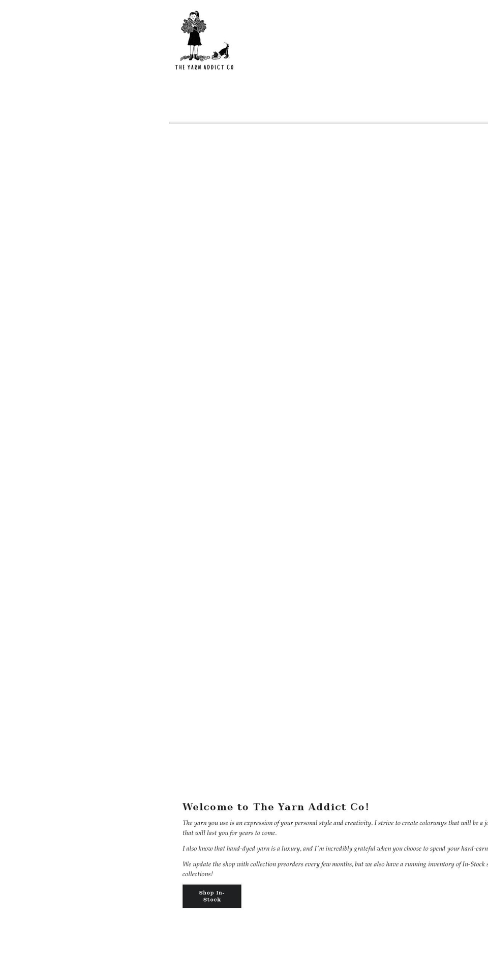 theyarnaddictco.com shopify website screenshot