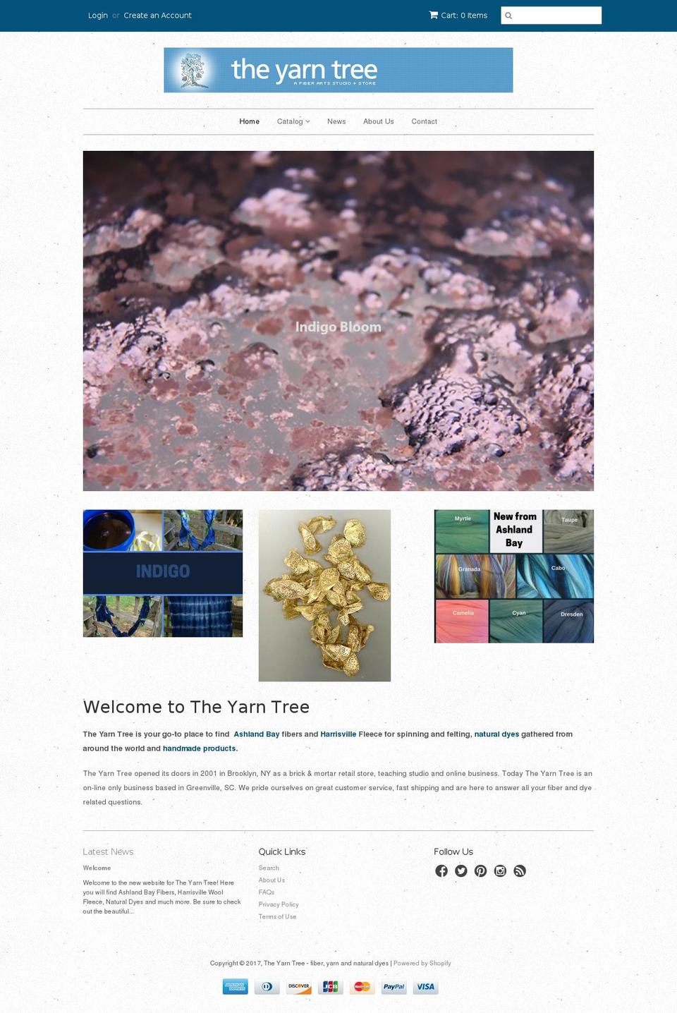 theyarntree.com shopify website screenshot