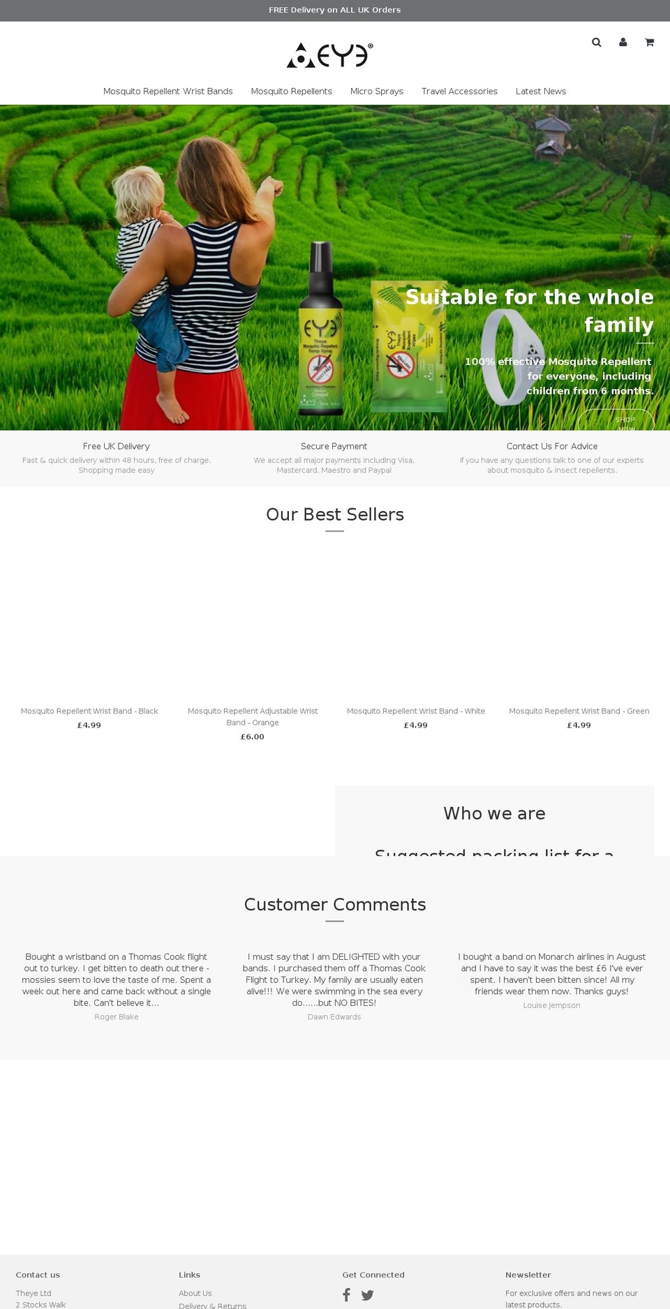 theye.co.uk shopify website screenshot