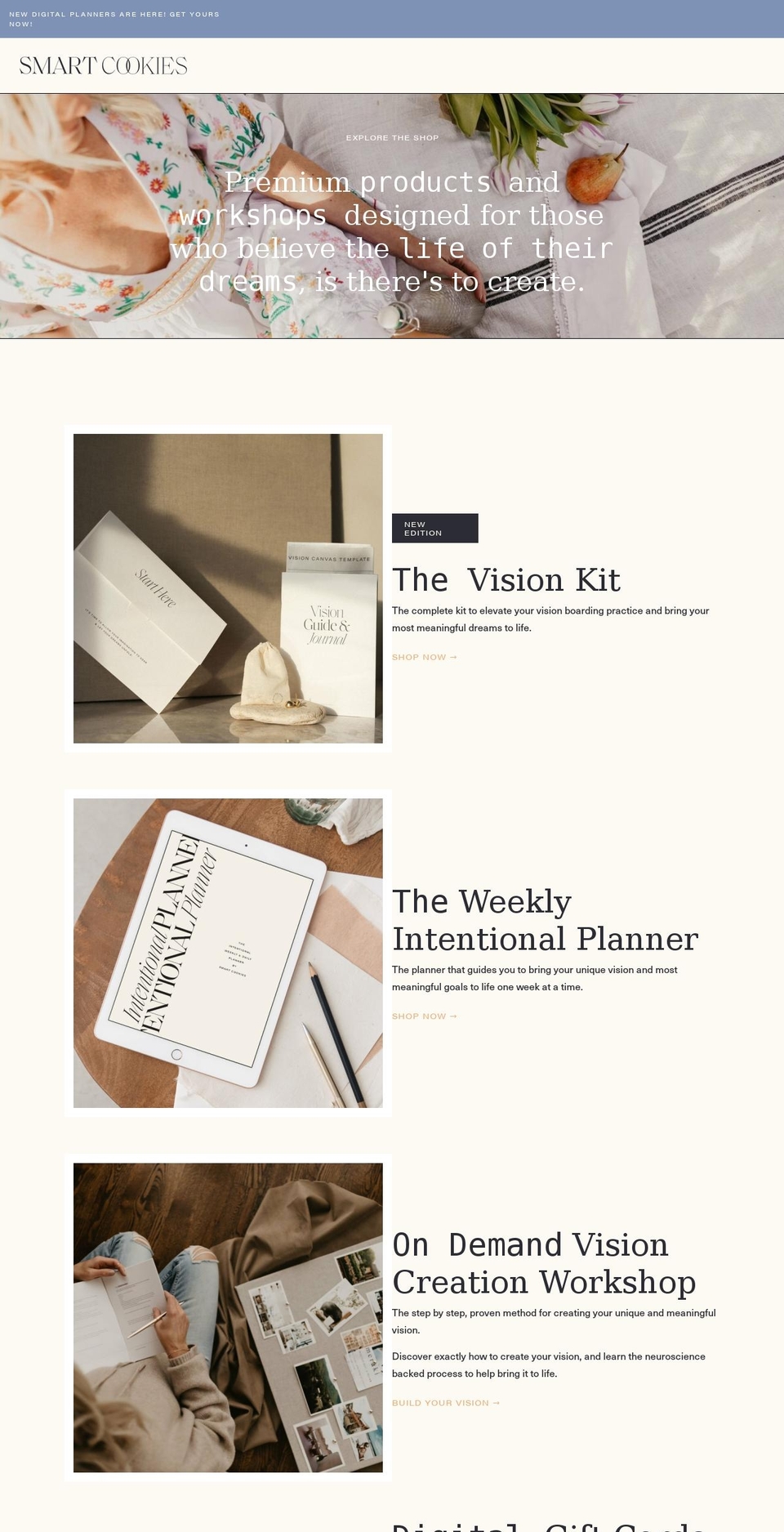 theyearthatdreamsbuilt.com shopify website screenshot