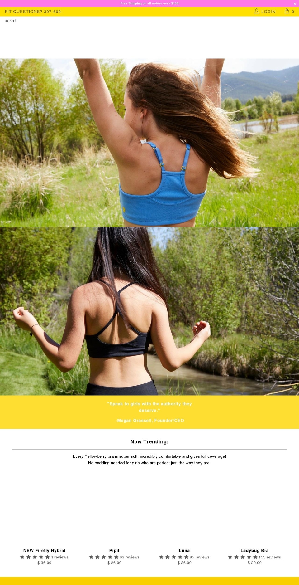 theyellowberrycompany.com — Shopify storefront screenshot