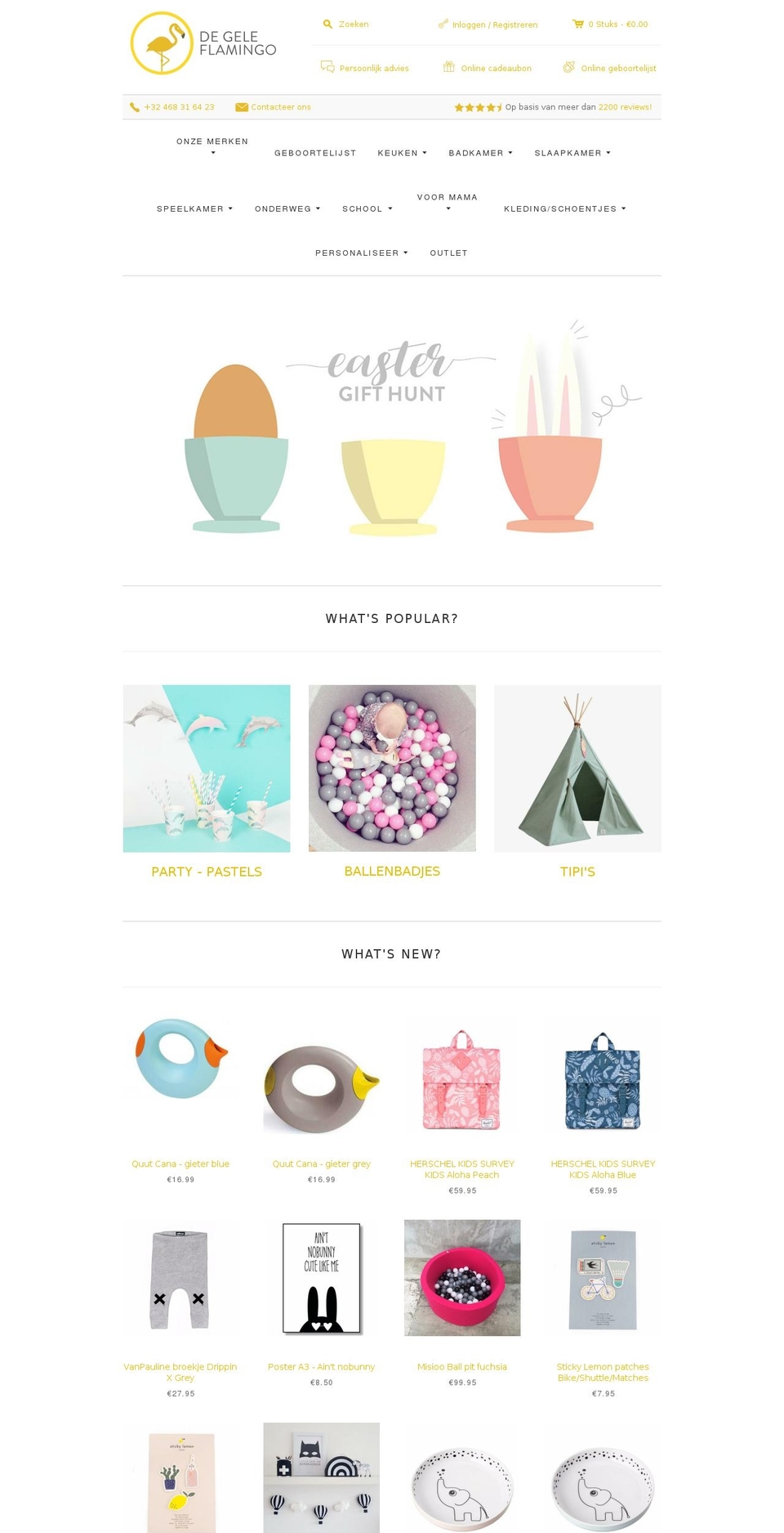 theyellowflamingo.com shopify website screenshot