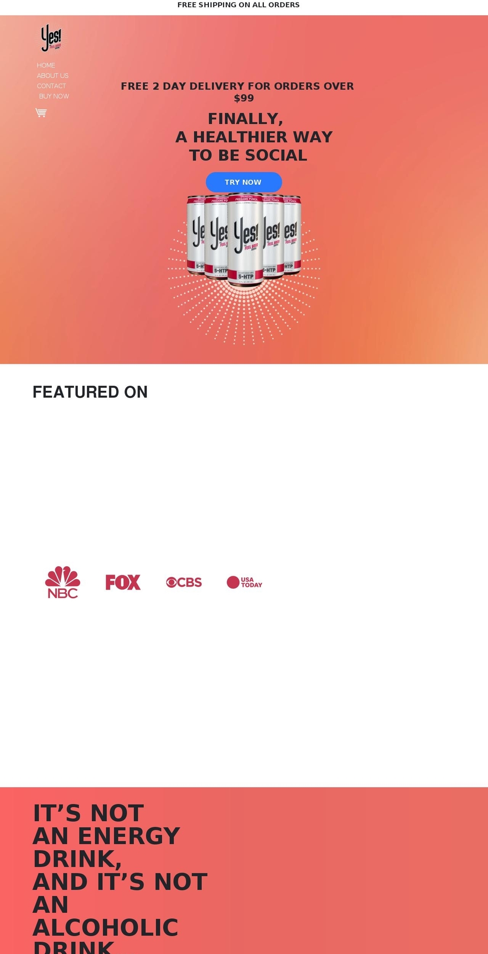 theyesdrink.com shopify website screenshot