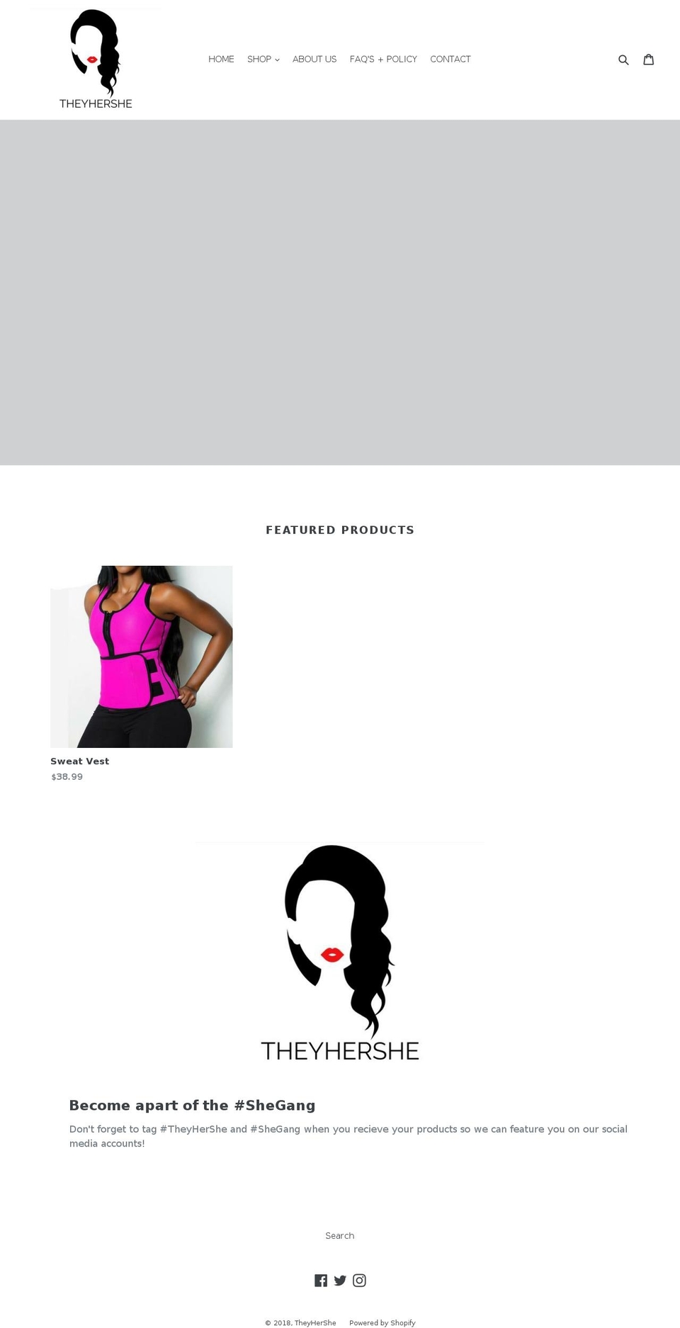 theyhershe.com — Shopify storefront screenshot
