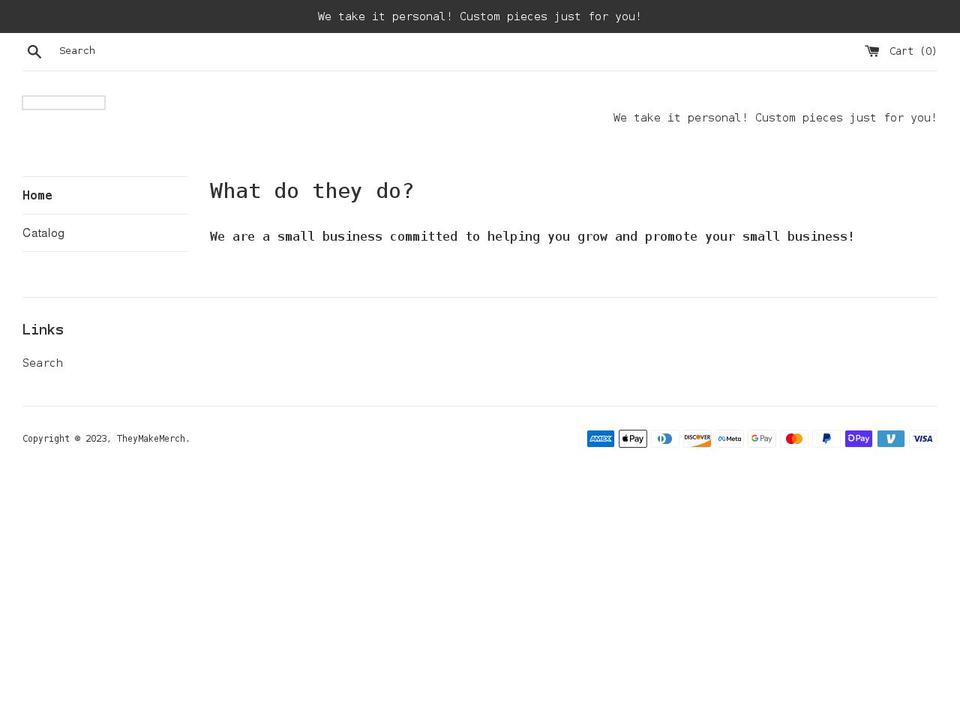 theymakemerch.com shopify website screenshot