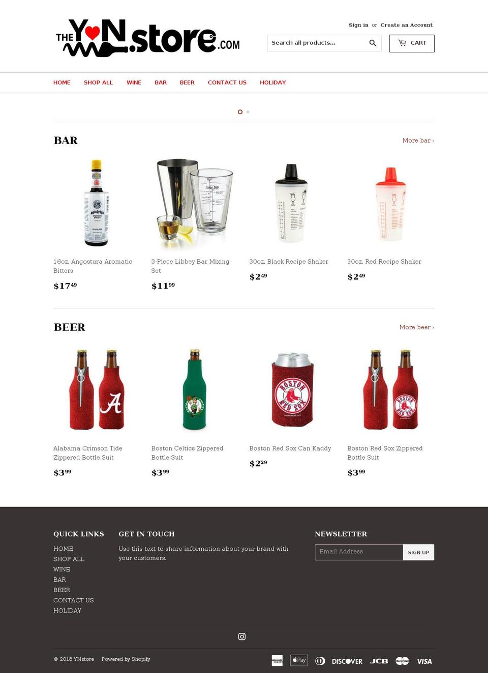 theynstore.com — Shopify storefront screenshot