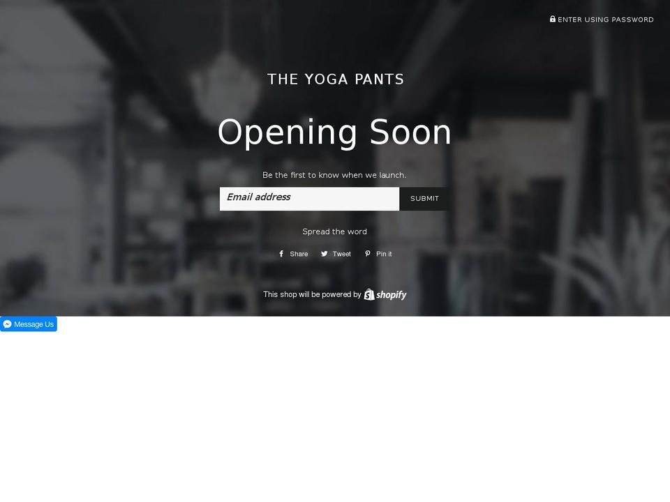 theyogapantsstore.com shopify website screenshot