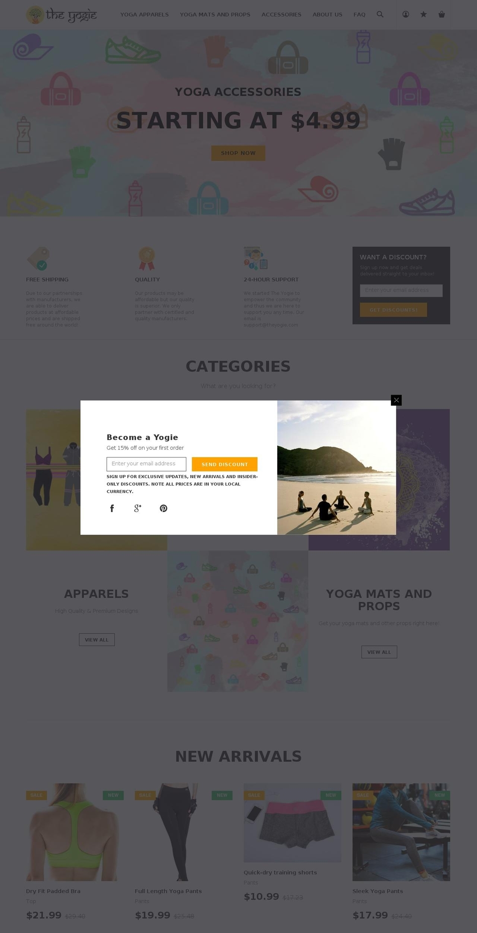theyogie.com shopify website screenshot